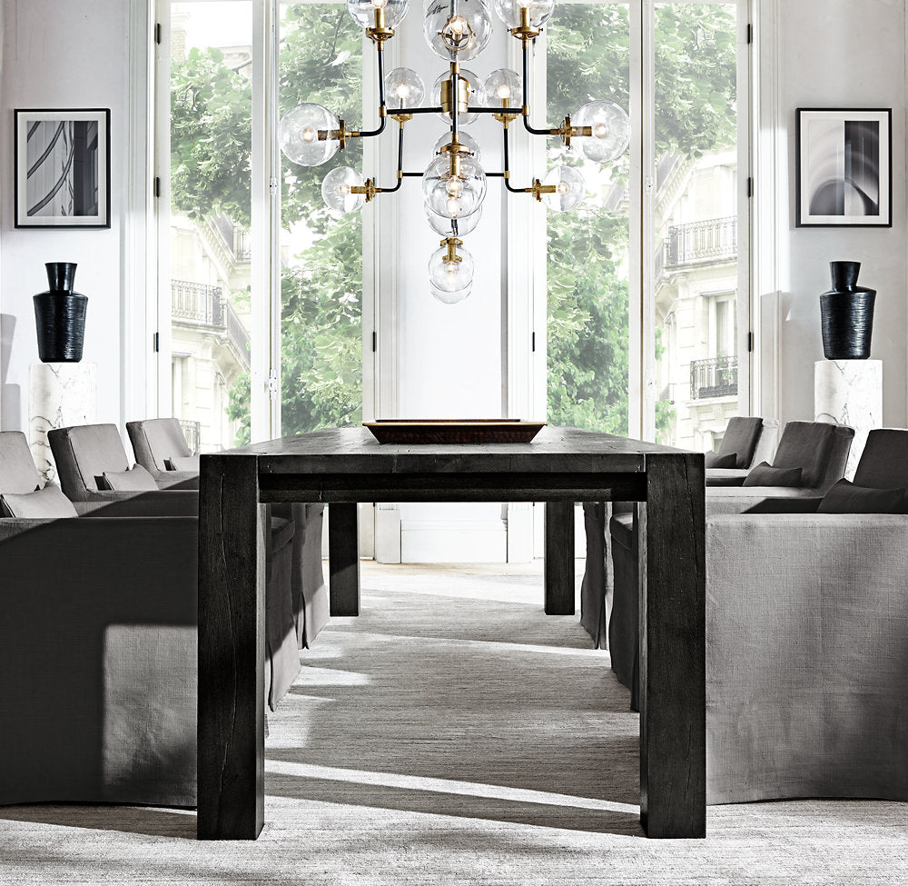 BISTRO GLOBE CLEAR GLASS CHANDELIER 42"
