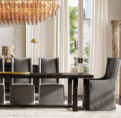 CHIARA SMOKE GLASS TIERED RECTANGULAR CHANDELIER 74"