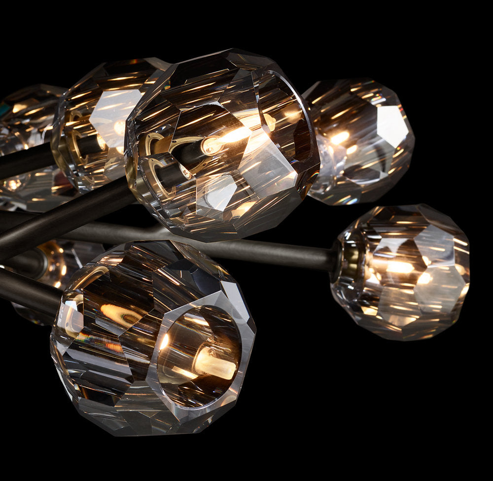 BOULE DE CRISTAL SMOKE GLASS ROUND CHANDELIER 48"