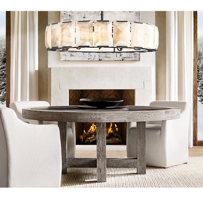 HARLOW CALCITE ROUND CHANDELIER 31"
