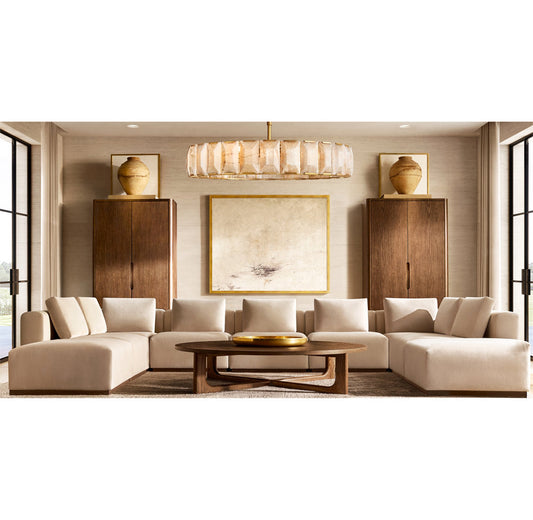 HARLOW CALCITE ROUND CHANDELIER 60"