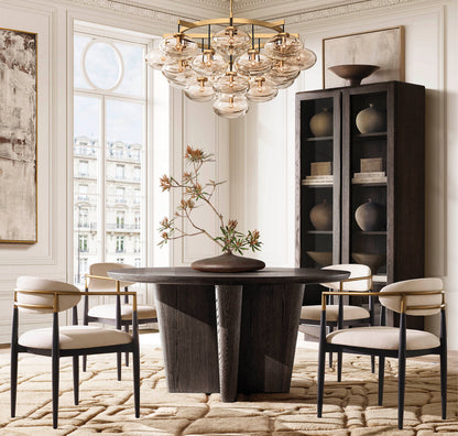 CABRETTE CLEAR GLASS ROUND CHANDELIER 48"