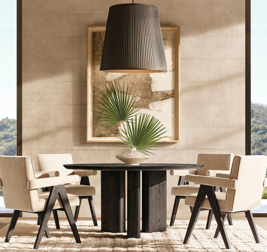 REED WHITE PLEATED BARREL PENDANT