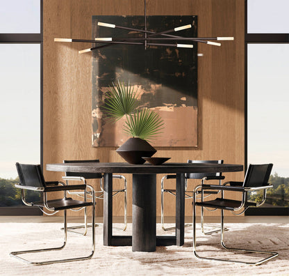 ROUSSEAU 8-LIGHT MOBILE ETCHED ROD CHANDELIER