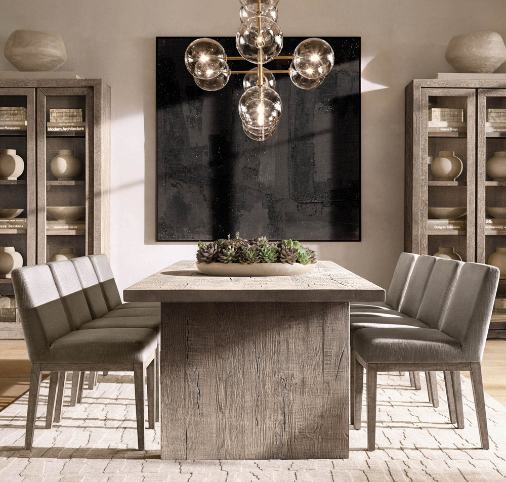 GLASS GLOBE MOBILE LINEAR CHANDELIER
