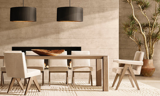 REED BLACK PLEATED DRUM PENDANT