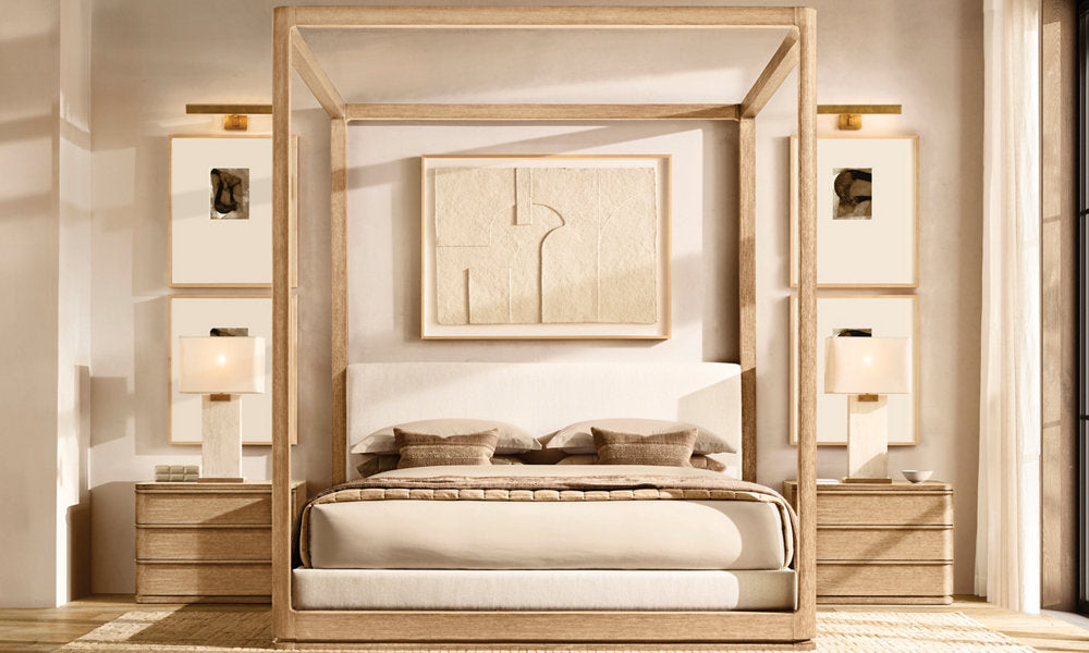 RECTANGULAR COLUMN TRAVERTINE TABLE LAMP
