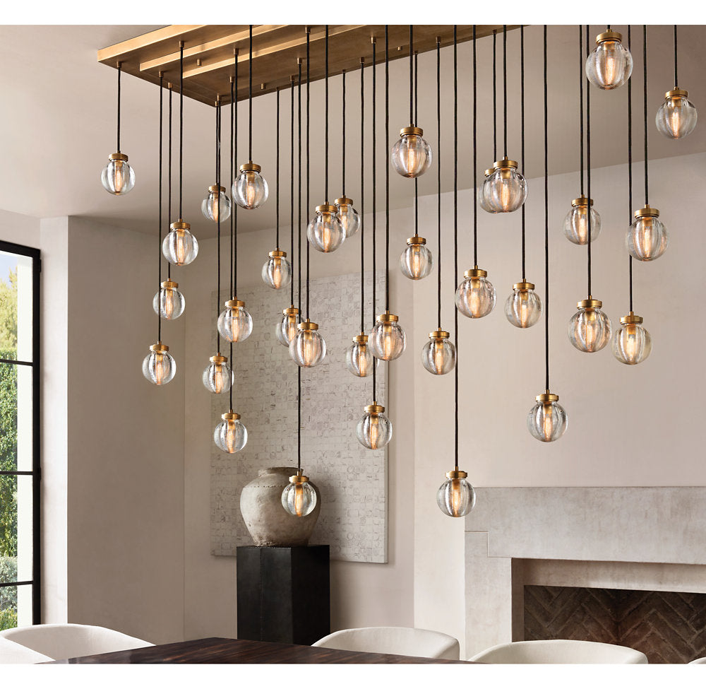PEARL RECTANGULAR CHANDELIER 36"