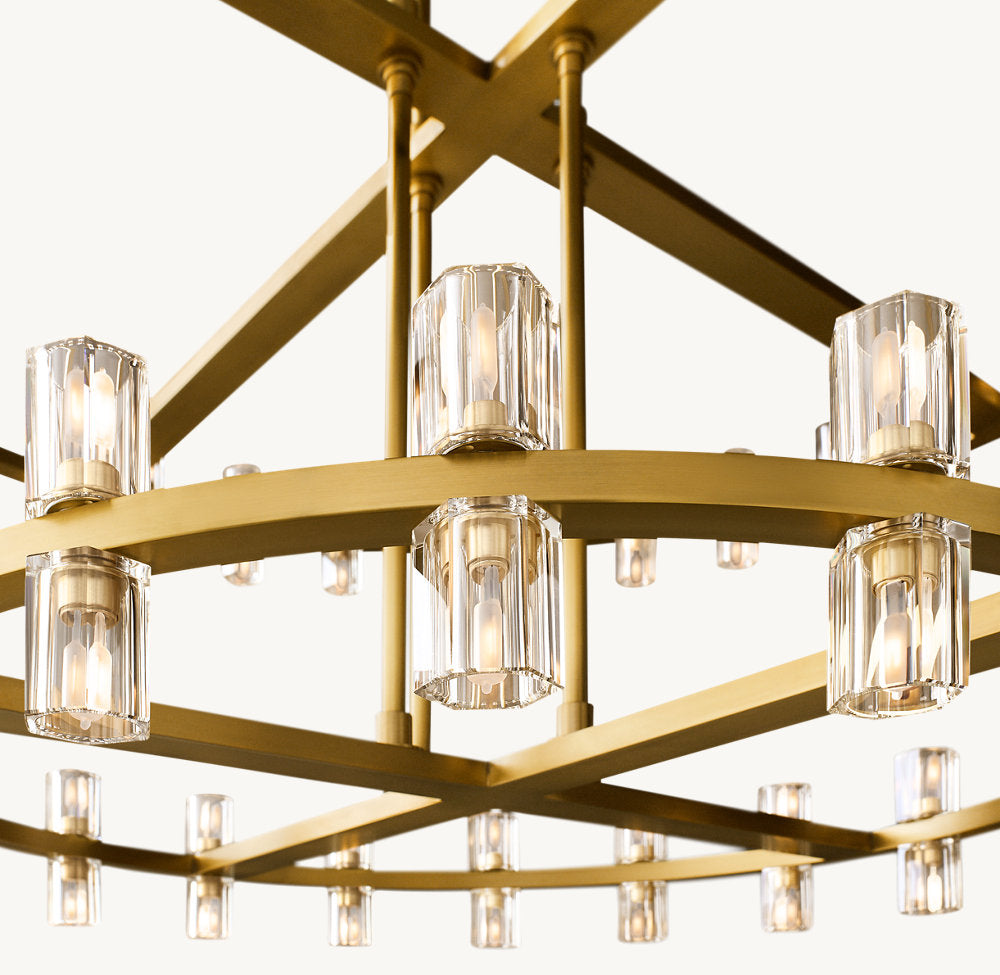 ARCACHON LED ROUND TWO-TIER CHANDELIER 60"