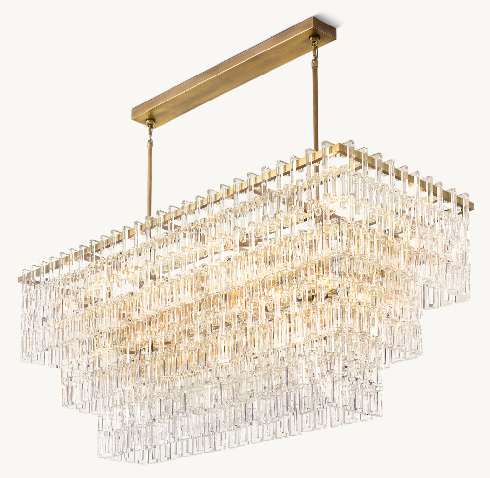 MARIGNAN TIERED RECTANGULAR CHANDELIER 60"
