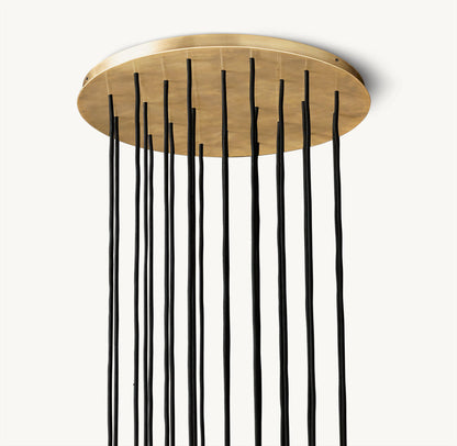 BOULE DE CRISTAL CLEAR GLASS ROUND CLUSTER CHANDELIER 24"