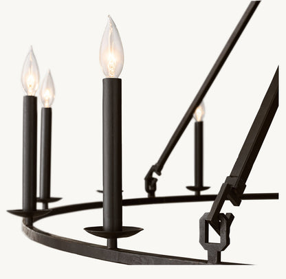 19TH C. ENGLISH OPENWORK ROUND CHANDELIER 72"