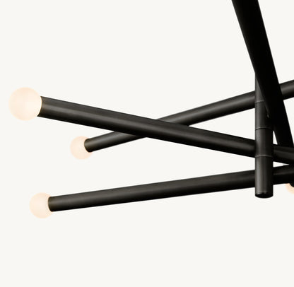 ROUSSEAU 8-LIGHT MOBILE ETCHED ROD CHANDELIER