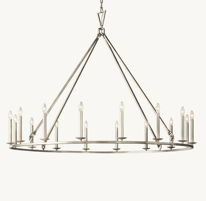 19TH C. ENGLISH OPENWORK ROUND CHANDELIER 60"