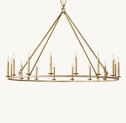 19TH C. ENGLISH OPENWORK ROUND CHANDELIER 60"