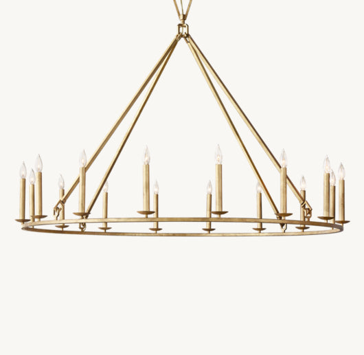 19TH C. ENGLISH OPENWORK ROUND CHANDELIER 60"