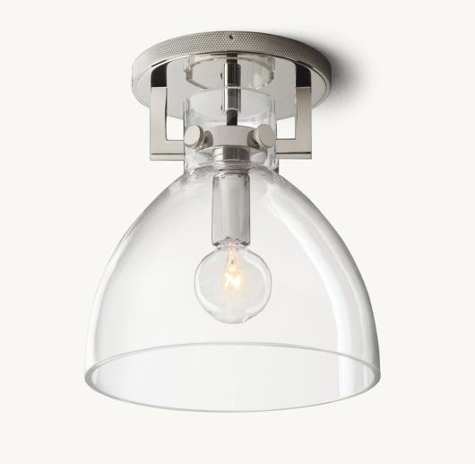 MACHINIST GLASS CLOCHE FLUSHMOUNT