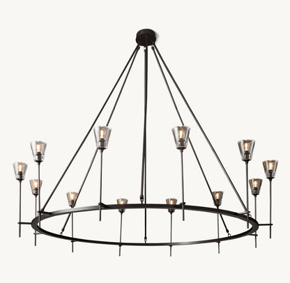 TORCHE DE VERRE ROUND CHANDELIER 70"
