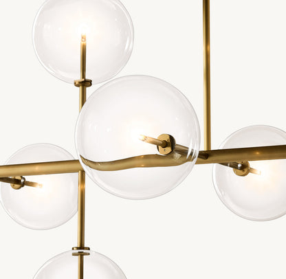GLASS GLOBE MOBILE LINEAR CHANDELIER
