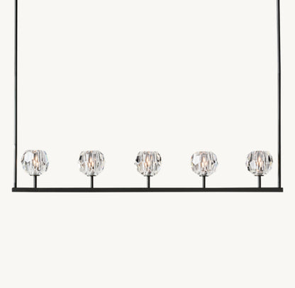 BOULE DE CRISTAL CLEAR GLASS LINEAR CHANDELIER 48"