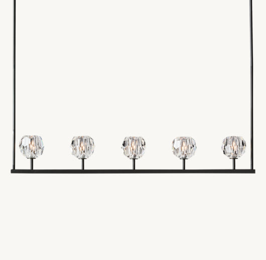 BOULE DE CRISTAL CLEAR GLASS LINEAR CHANDELIER 48"