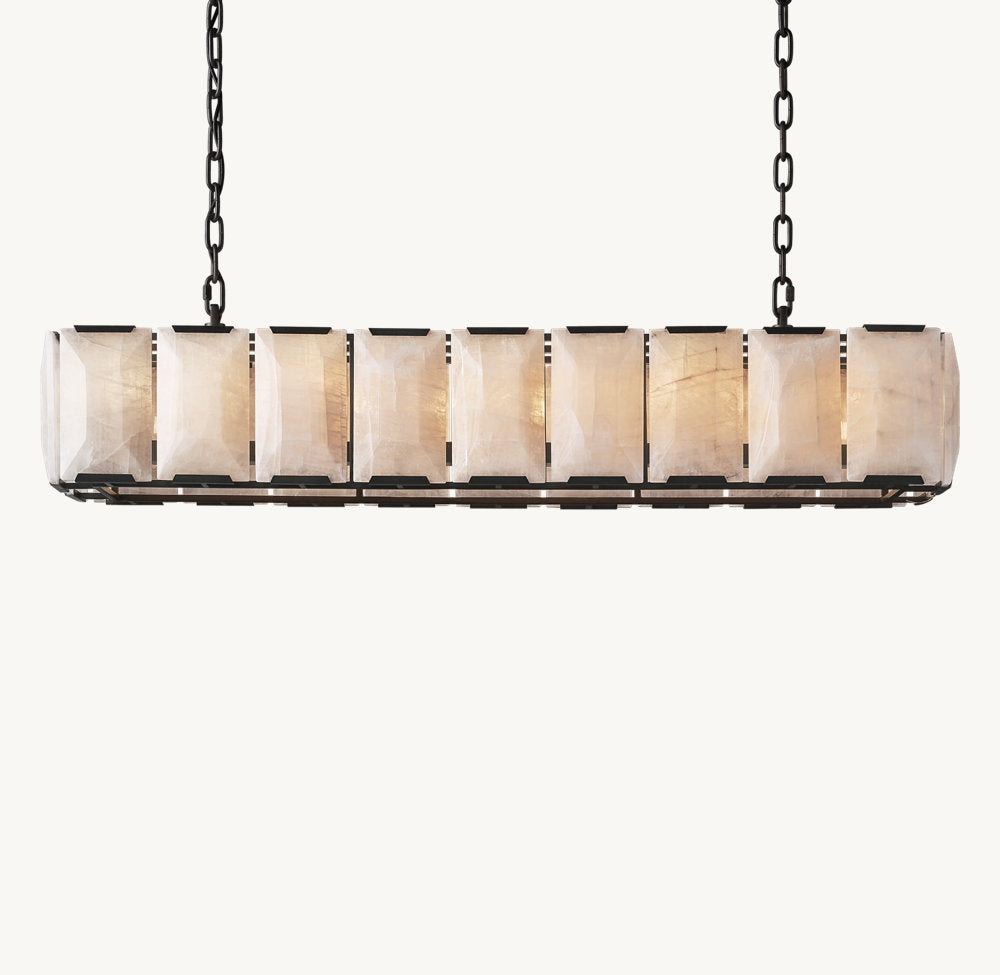 HARLOW CALCITE RECTANGULAR CHANDELIER 62"
