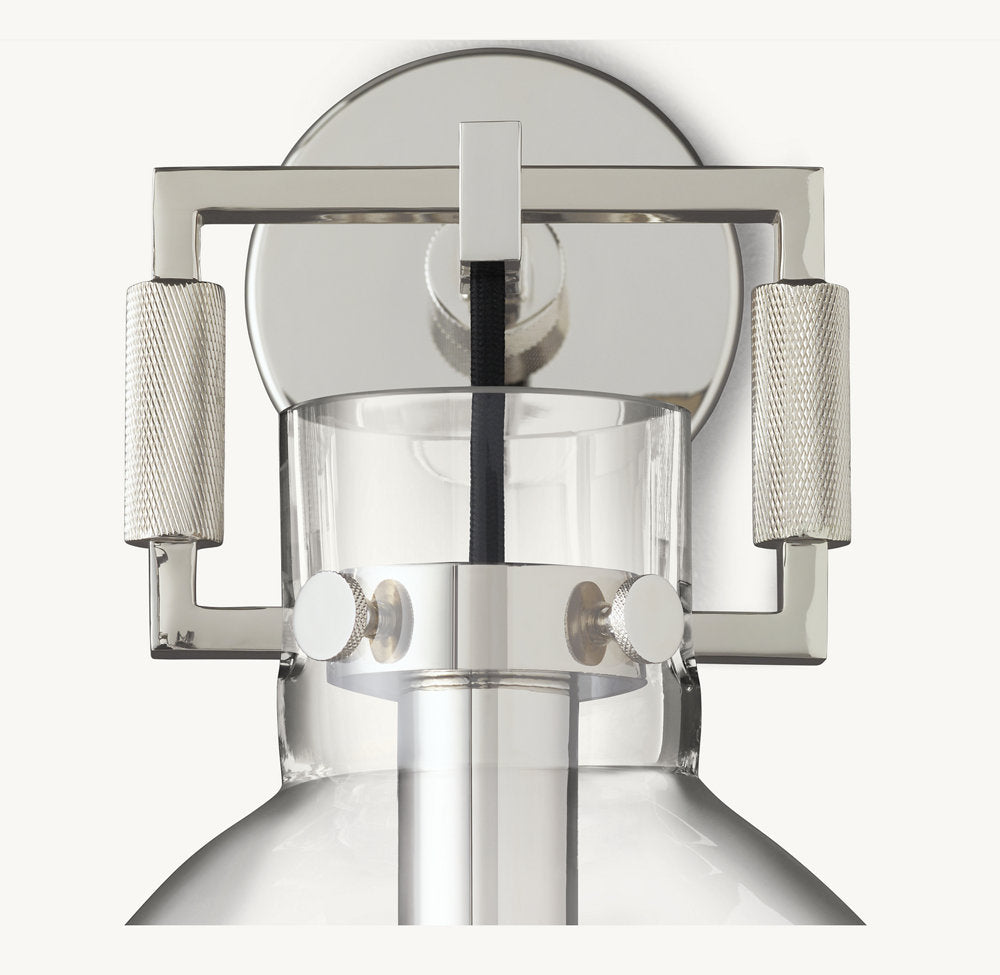 MACHINIST GLASS CLOCHE SCONCE 10"