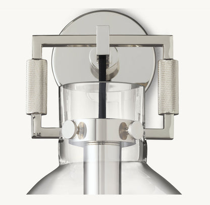 MACHINIST GLASS CLOCHE SCONCE 10"