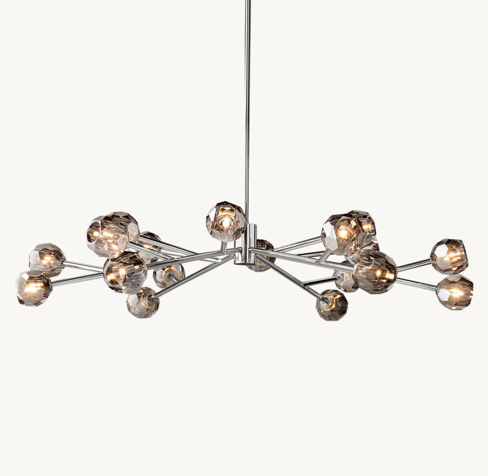 BOULE DE CRISTAL SMOKE GLASS ROUND CHANDELIER 60"