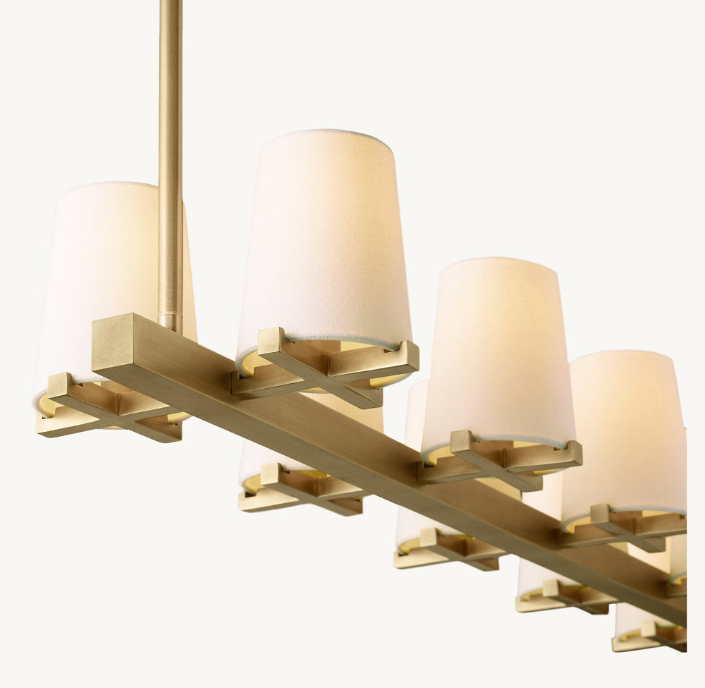 PAUILLAC FABRIC SHADE LINEAR CHANDELIER 60"
