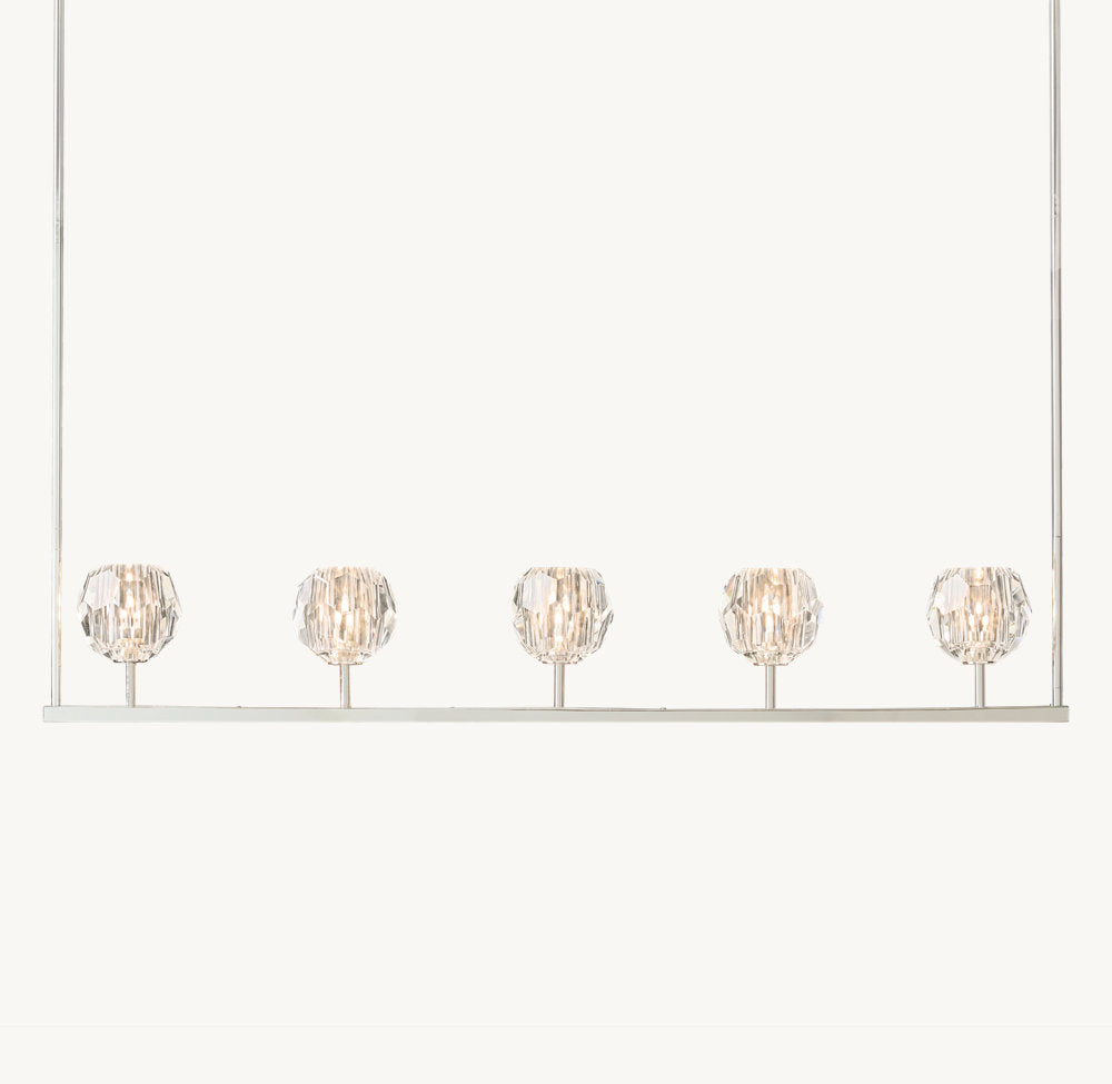 BOULE DE CRISTAL CLEAR GLASS LINEAR CHANDELIER 48"