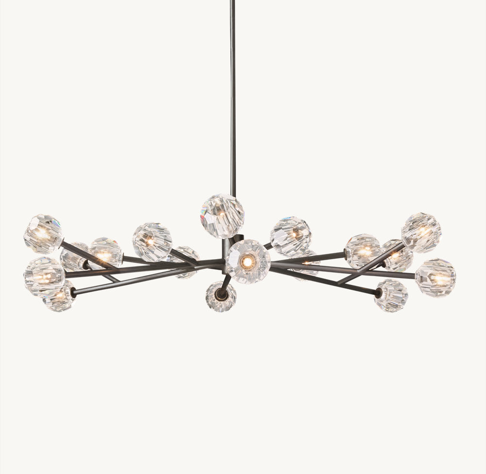 BOULE DE CRISTAL CLEAR GLASS ROUND CHANDELIER 60"