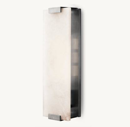 HAND-CARVED ALABASTER GRAND SCONCE