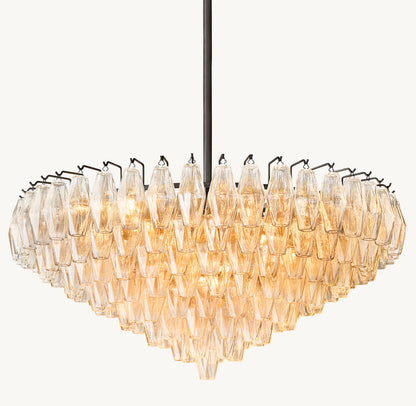 CHIARA CLEAR GLASS TIERED ROUND CHANDELIER 37"