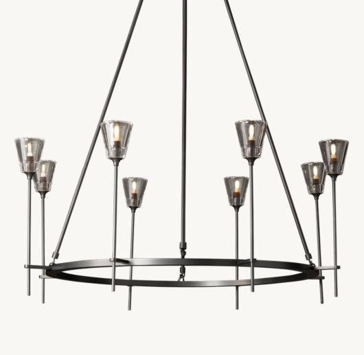 TORCHE DE VERRE ROUND CHANDELIER 46"