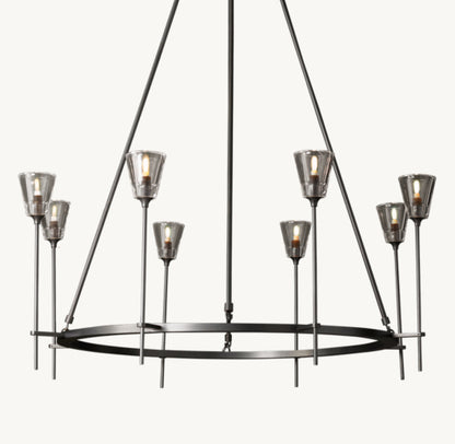 TORCHE DE VERRE ROUND CHANDELIER 46"