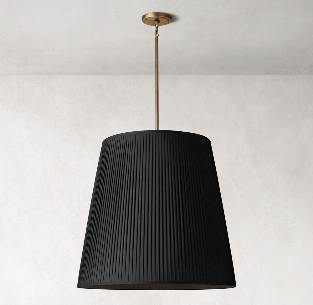 REED BLACK PLEATED BARREL PENDANT