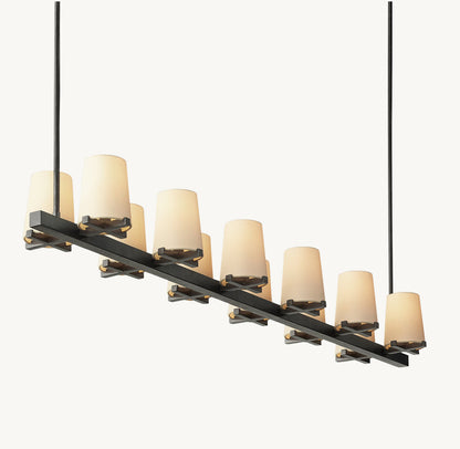 PAUILLAC FABRIC SHADE LINEAR CHANDELIER 60"