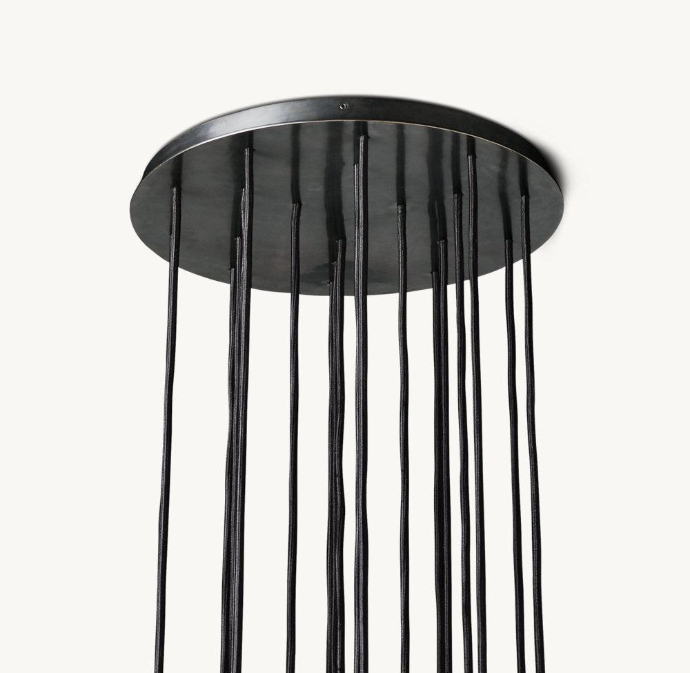 BOULE DE CRISTAL CLEAR GLASS ROUND CLUSTER CHANDELIER 19"