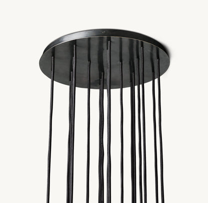 BOULE DE CRISTAL CLEAR GLASS ROUND CLUSTER CHANDELIER 19"