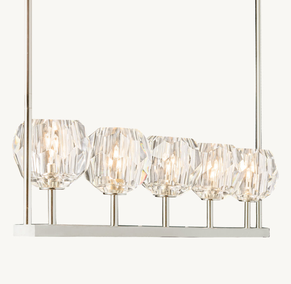BOULE DE CRISTAL CLEAR GLASS LINEAR CHANDELIER 48"