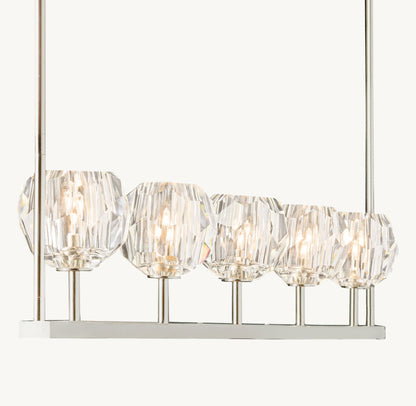 BOULE DE CRISTAL CLEAR GLASS LINEAR CHANDELIER 48"