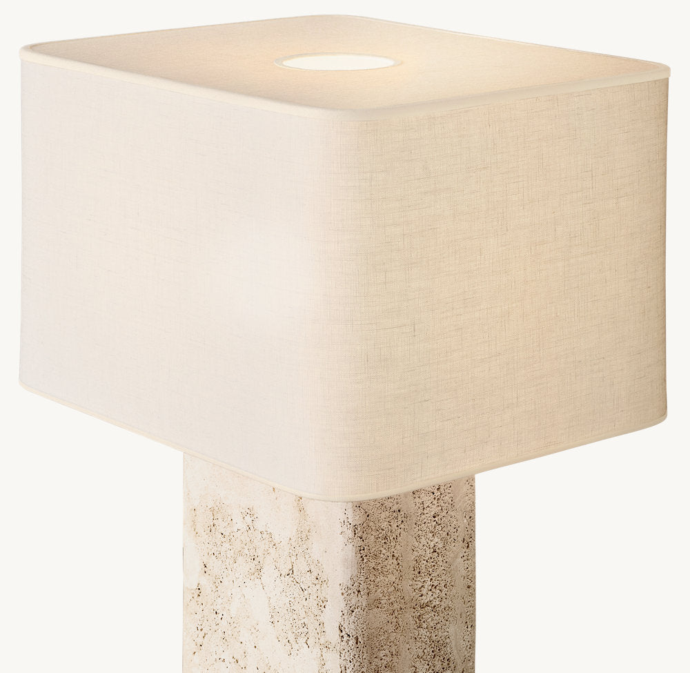TALLADO CLASSICO TRAVERTINE RECTANGULAR TABLE LAMP