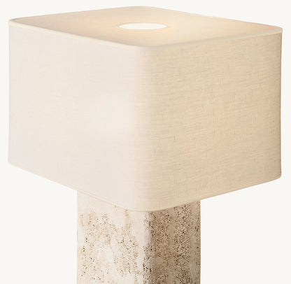 TALLADO CLASSICO TRAVERTINE RECTANGULAR TABLE LAMP