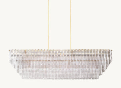 SIRENE CLEAR GLASS RECTANGULAR CHANDELIER 77"