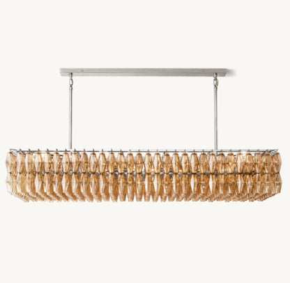 CHIARA SMOKE GLASS RECTANGULAR CHANDELIER 74"
