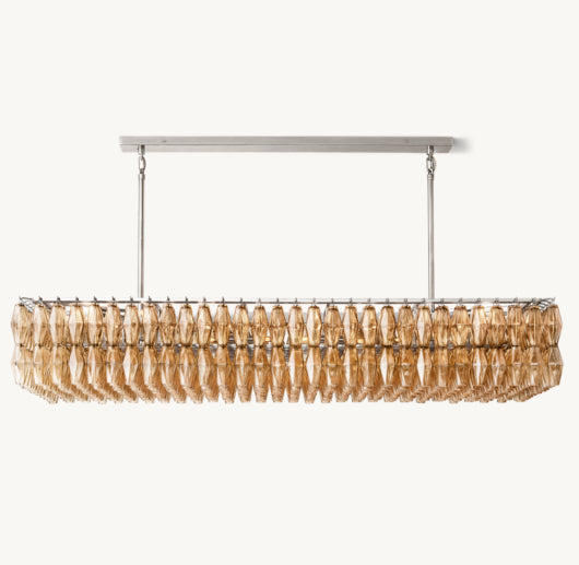 CHIARA SMOKE GLASS RECTANGULAR CHANDELIER 74"