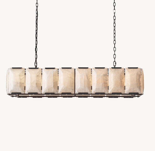 HARLOW CALCITE RECTANGULAR CHANDELIER 54"