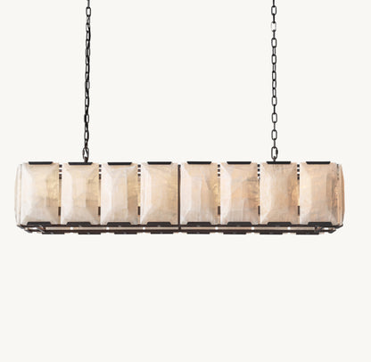 HARLOW CALCITE RECTANGULAR CHANDELIER 54"