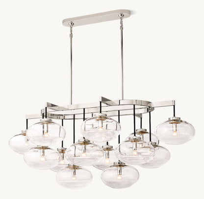 CABRETTE CLEAR GLASS LINEAR CHANDELIER 54"